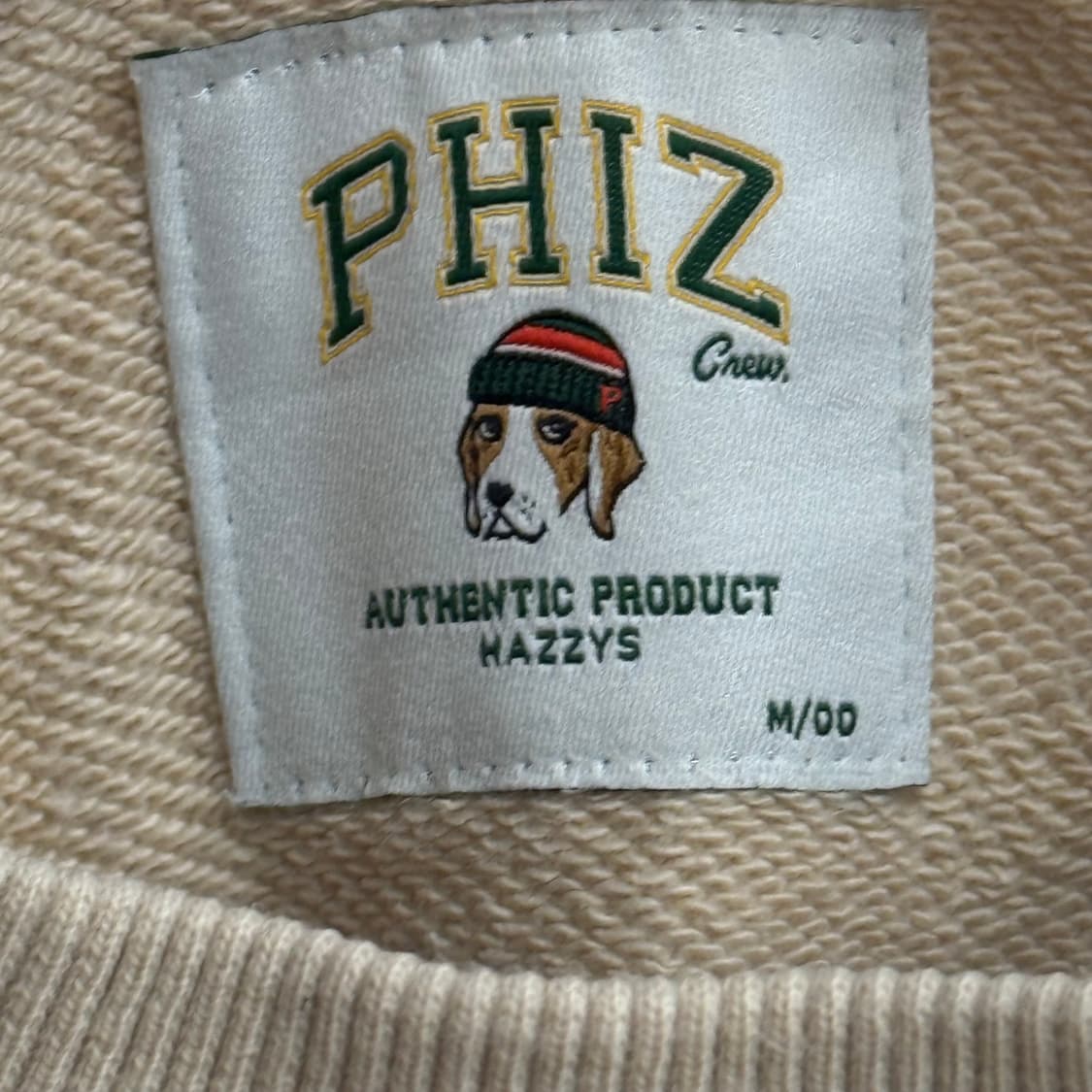 HAZZYS PHIZ 헤지스 베이지 플라잉독 맨투맨 M 상품이미지2