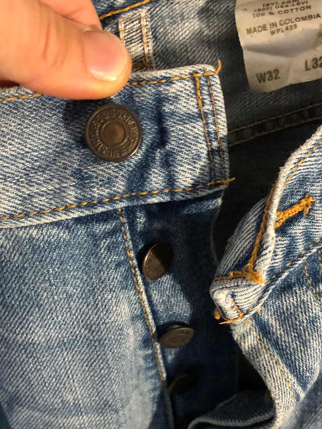 빈티지 리바이스 501 연청 데님 일자핏 청바지 32x32 상품이미지4