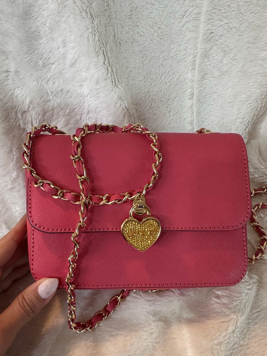 러브캣 정품 핑크 가죽 클러치 백 상품이미지2