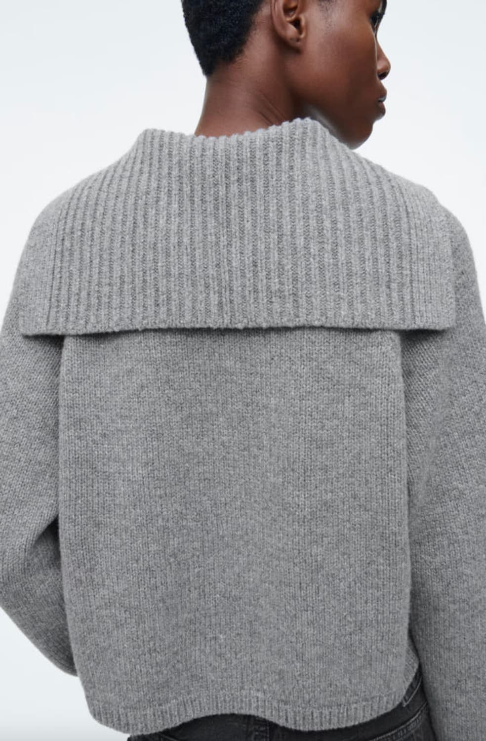 COS 코스 세일러 카라 울 가디건 그레이 멜란지 상품이미지3