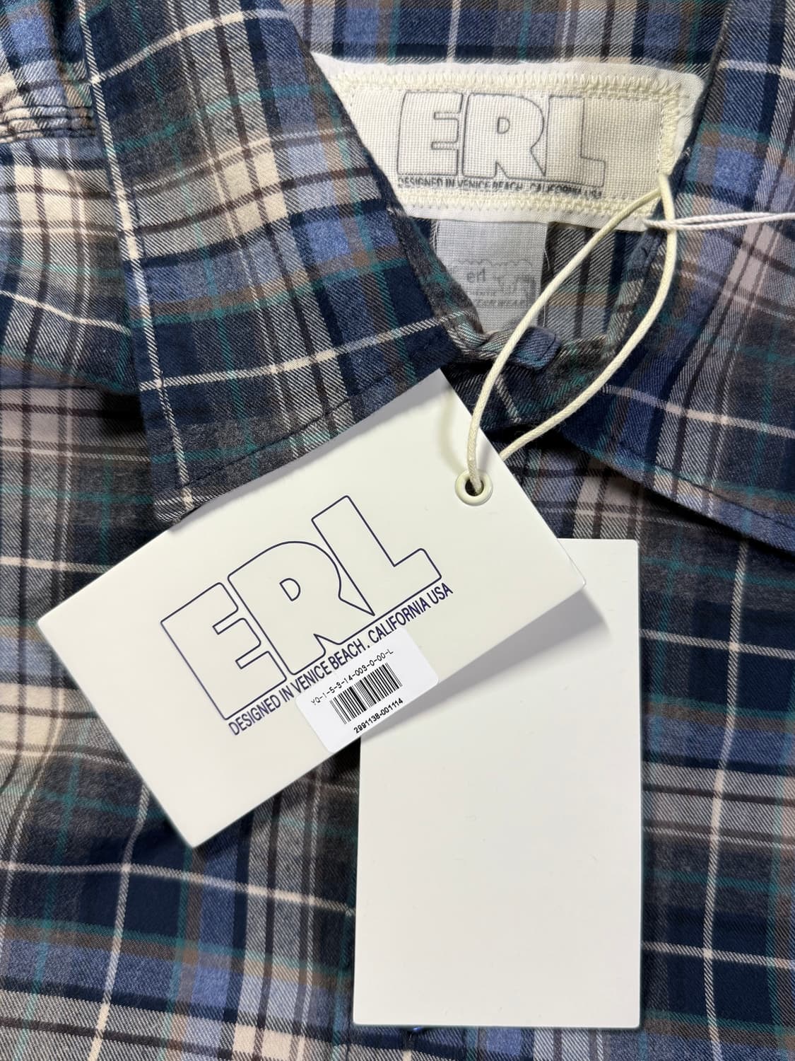 [L] ERL 플레이드 셔츠 블루 상품이미지5