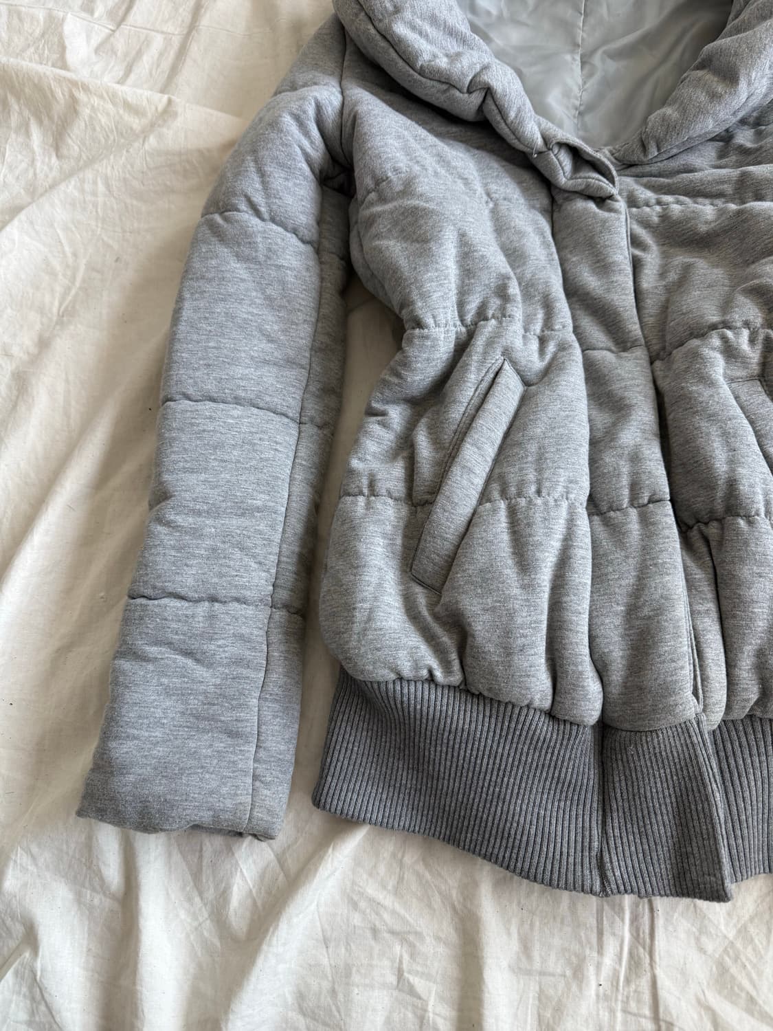 그레이 펑투케 락시크 딱붙 패딩 집업 상품이미지2