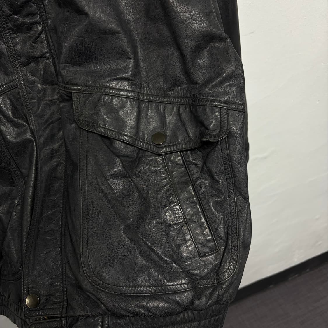 [소가죽] 빈티지 레더 자켓 35 상품이미지4