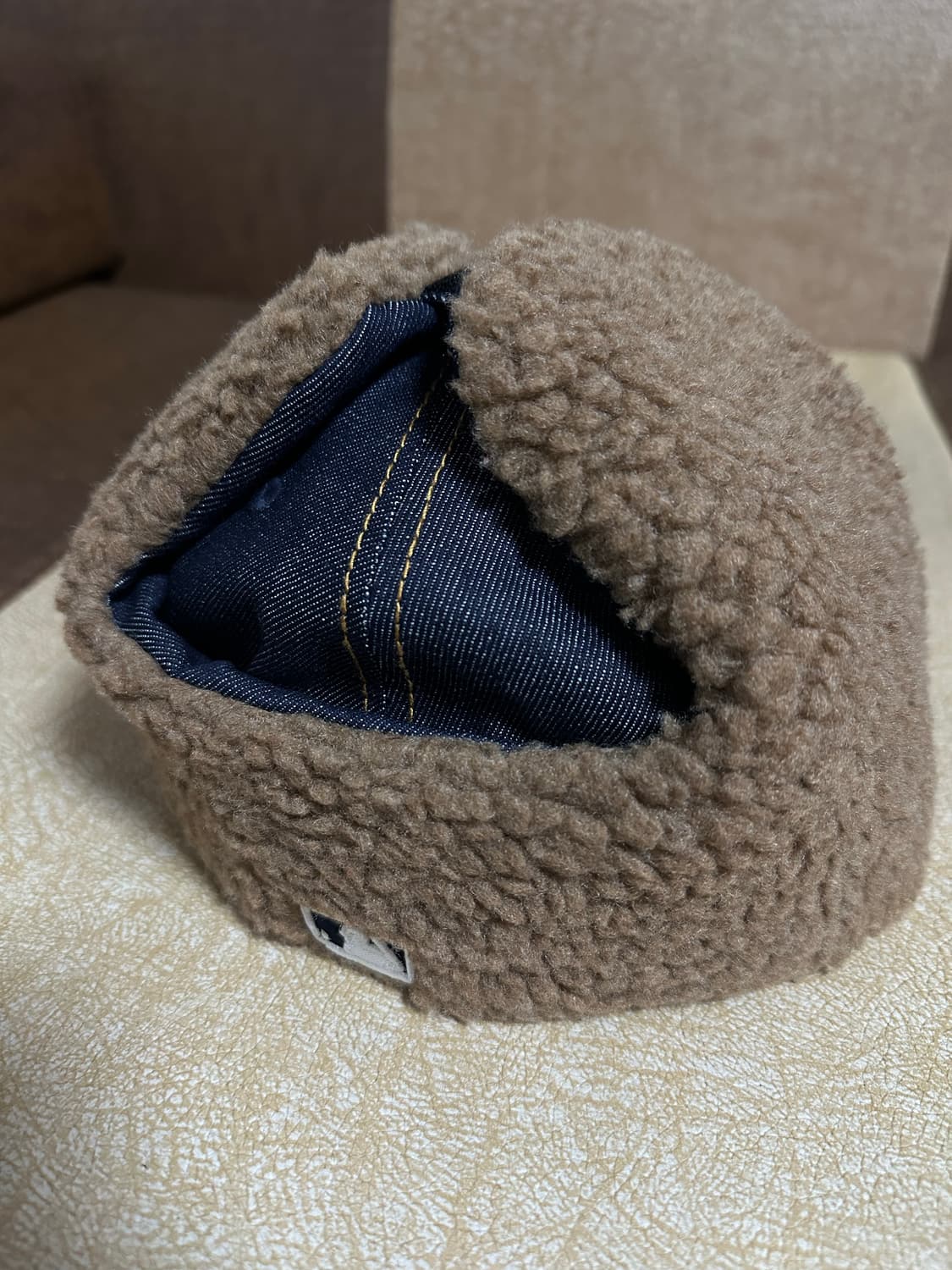 MLB 뉴욕 양키스 데님 도그 이어 피티드캡 네이비 상품이미지5