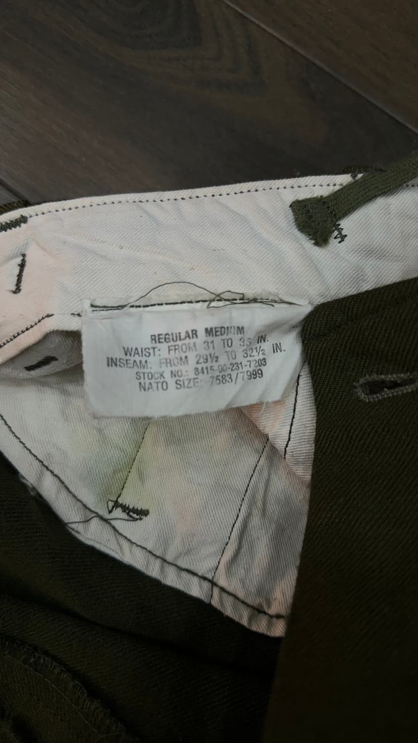 50s m-1951 밀리터리 필드 팬츠  m-R(34~36) 상품이미지5