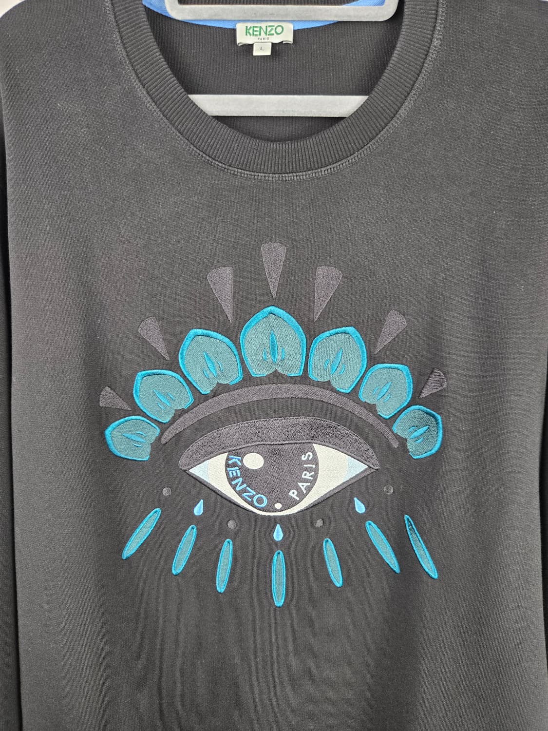 [무료배송]겐조 L 남성 약기모 빅아이 맨투맨 블랙 한글택 정품 상품이미지3