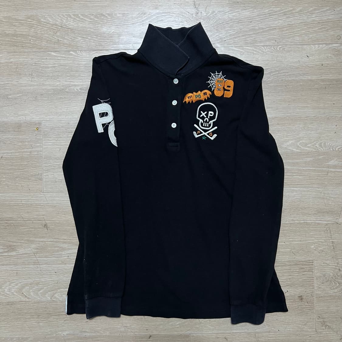 파리게이츠 여성 골프웨어 자수로고 터틀넥 긴팔 카라티 [블랙] 0사이즈 상품이미지1