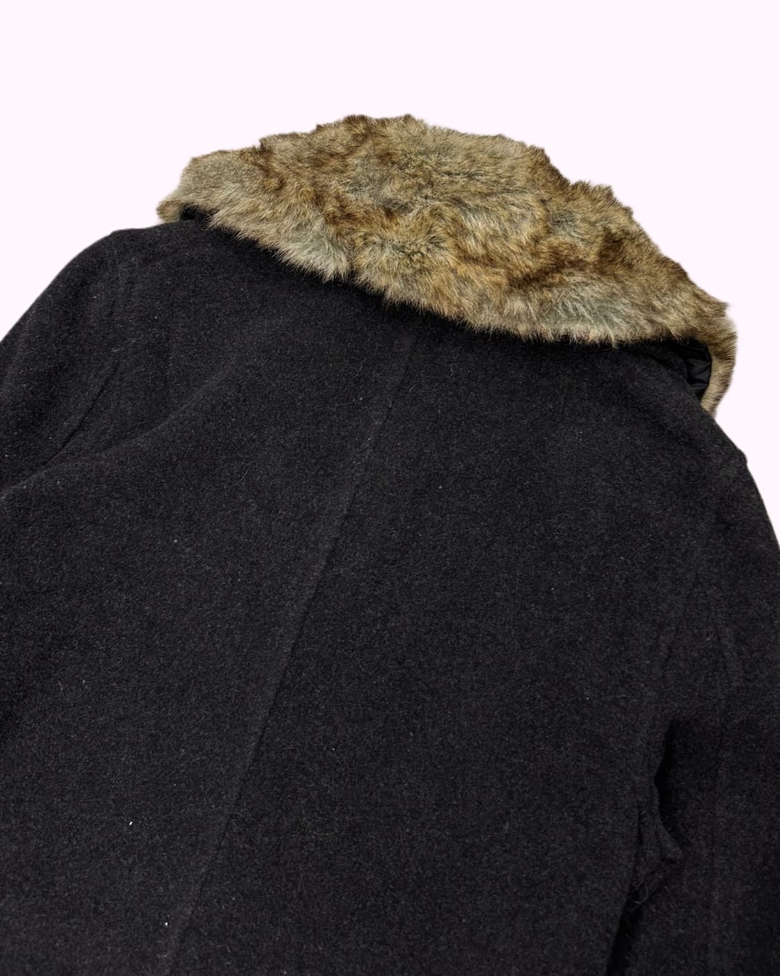 charcoal wool fur collar jacket 상품이미지5