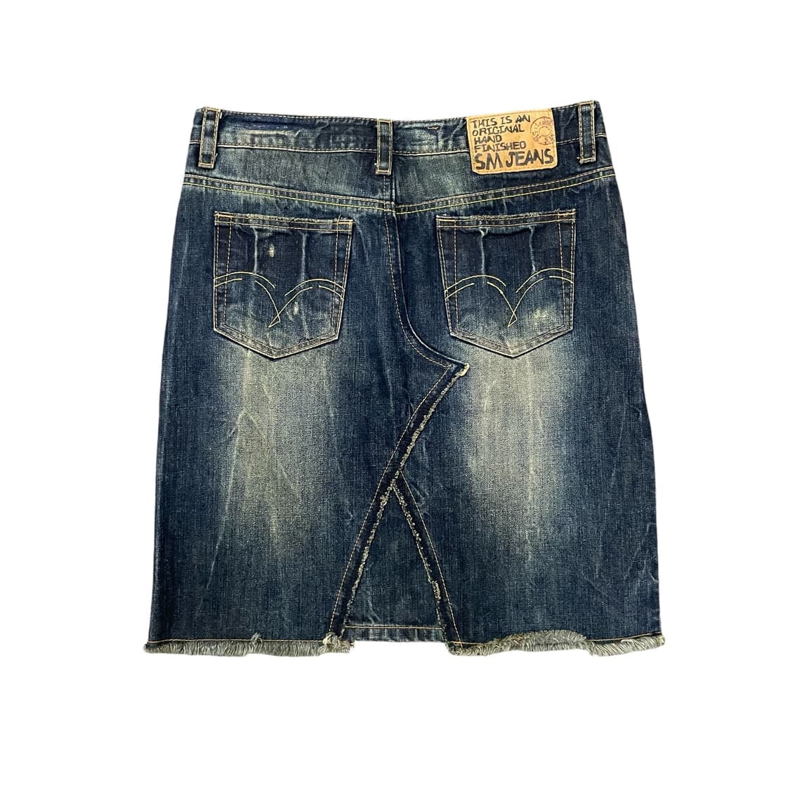(28) 빈티지 진청 워싱 데님 미디 스커트 상품이미지2