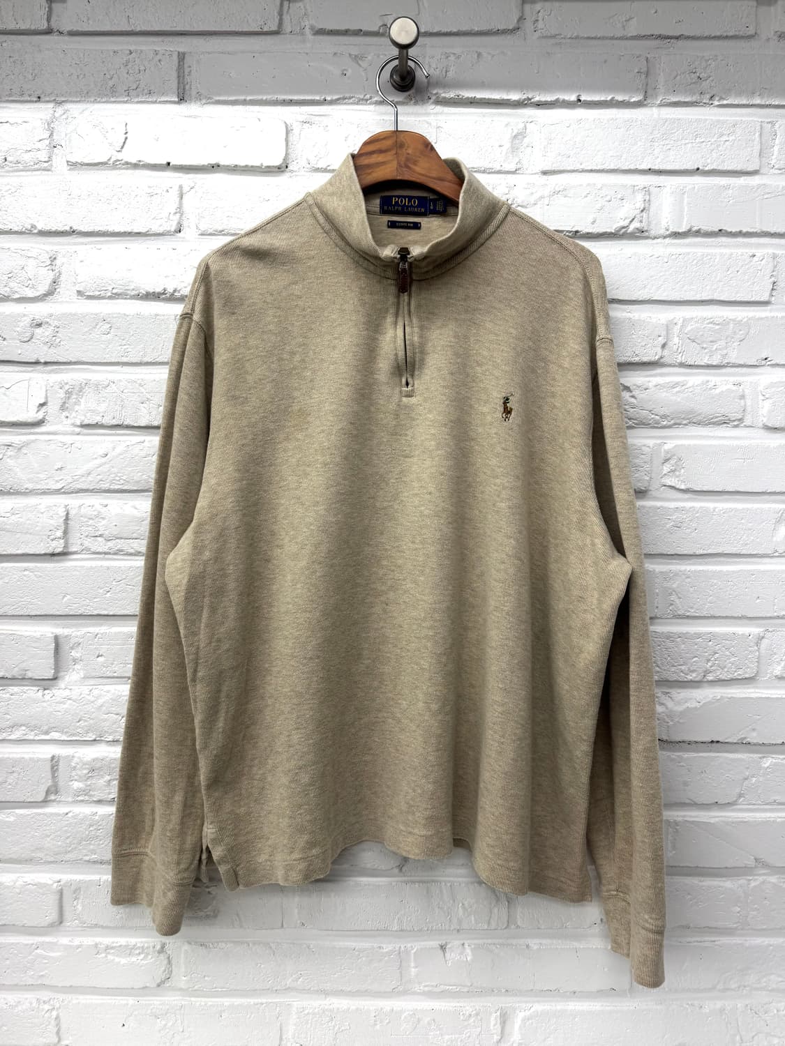 폴로 베이지 반집업 니트 상품이미지3