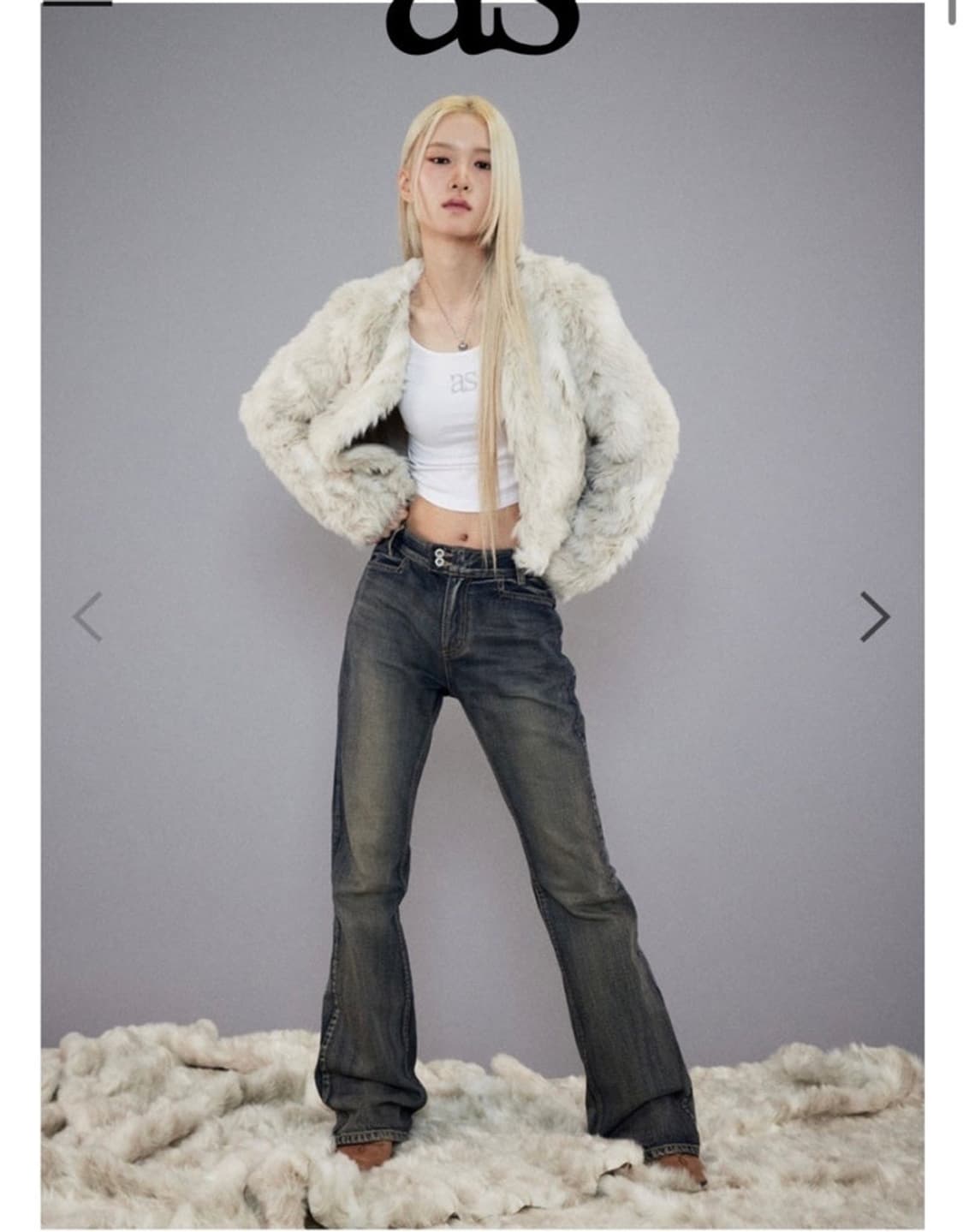 애즈온 퍼자켓 아이보리 상품이미지2