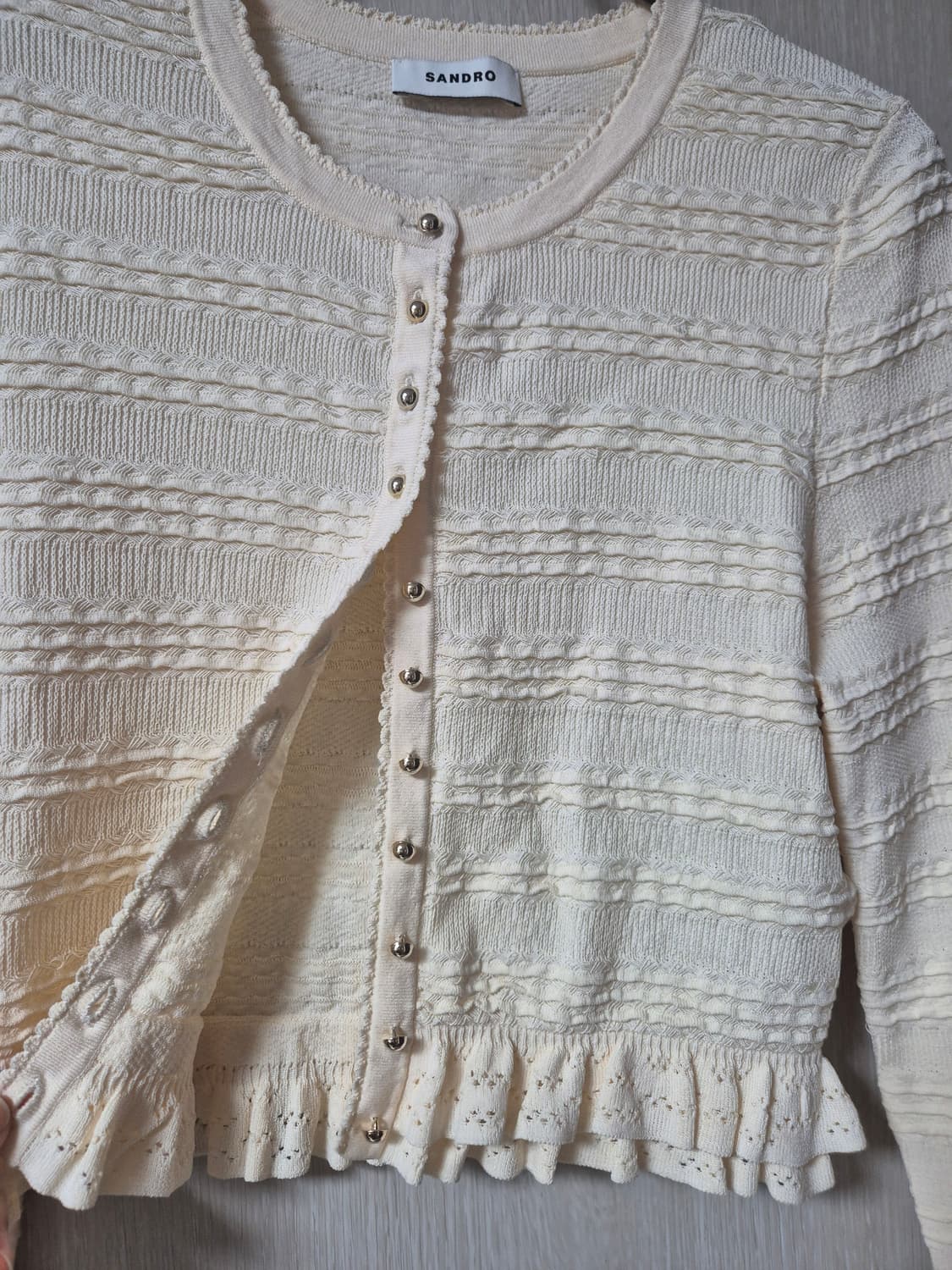 (정품) 산드로 니트 가디건 폴란트 러플 Ruffled 가디건 1사이즈 상품이미지7