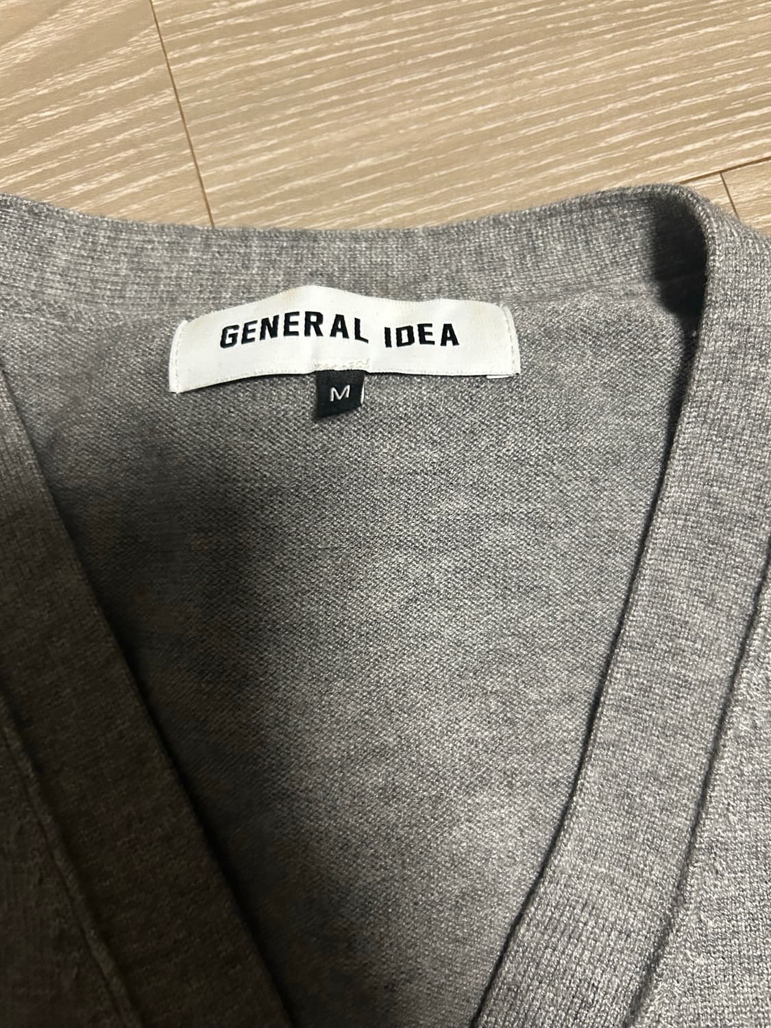 제너럴아이디어 에센셜 가디건 M 회색 상품이미지4