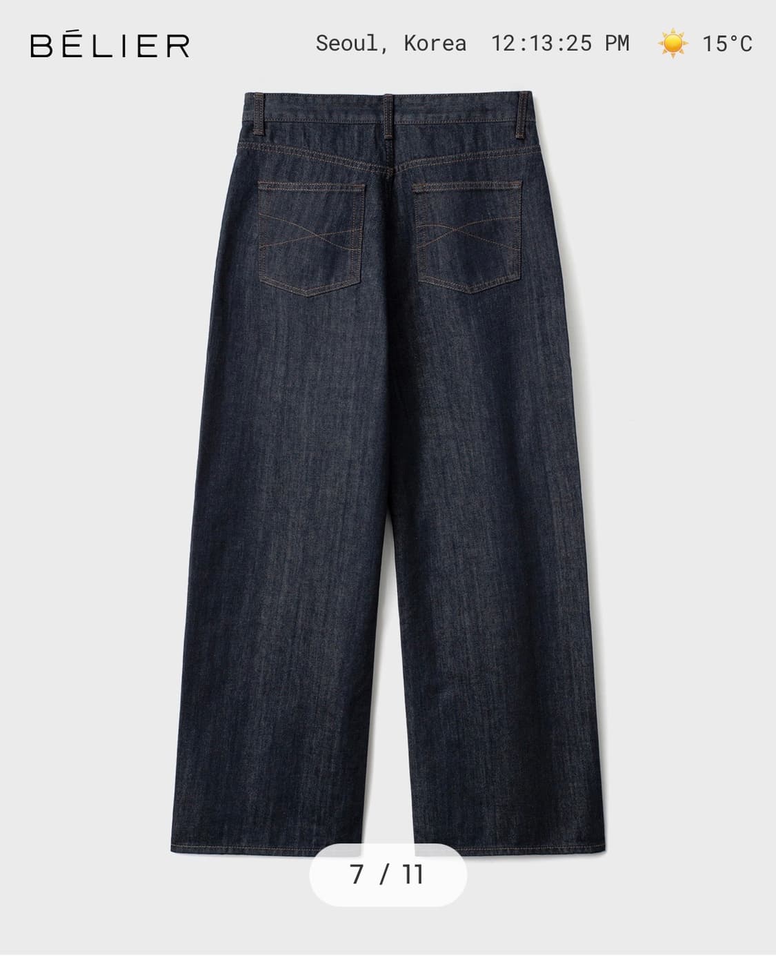 벨리에 트루와이드 데님팬츠 로우 인디고 W32/L32 상품이미지2