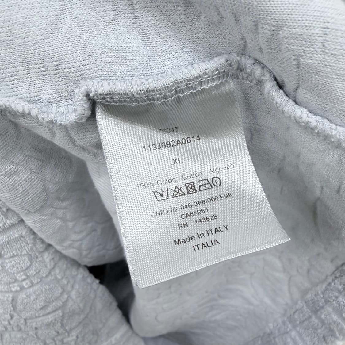 [S급/XL] 디올 오블리크 테리 코튼 반팔 티셔츠 스카이블루 상품이미지6