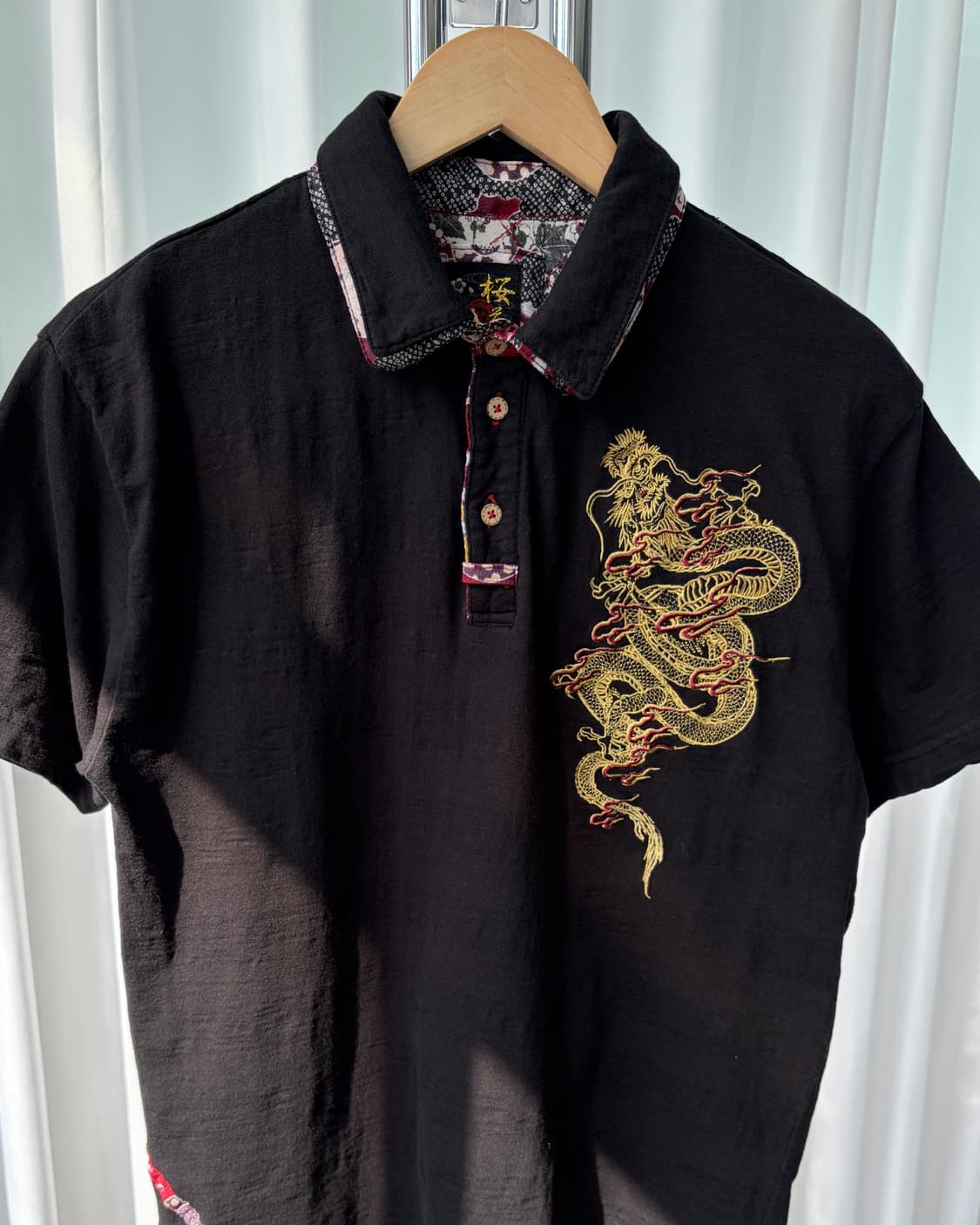 [M]JPN 오리엔탈 드래곤 자수 반팔 티셔츠 상품이미지5