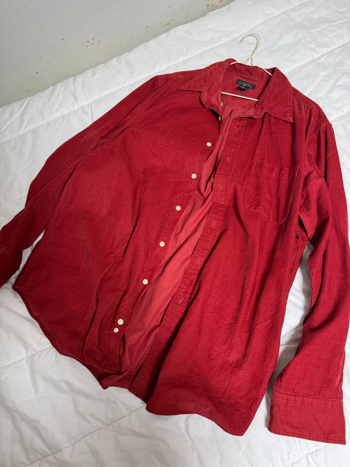 00s japanese vintage 코듀로이 레드 셔츠 상품이미지1