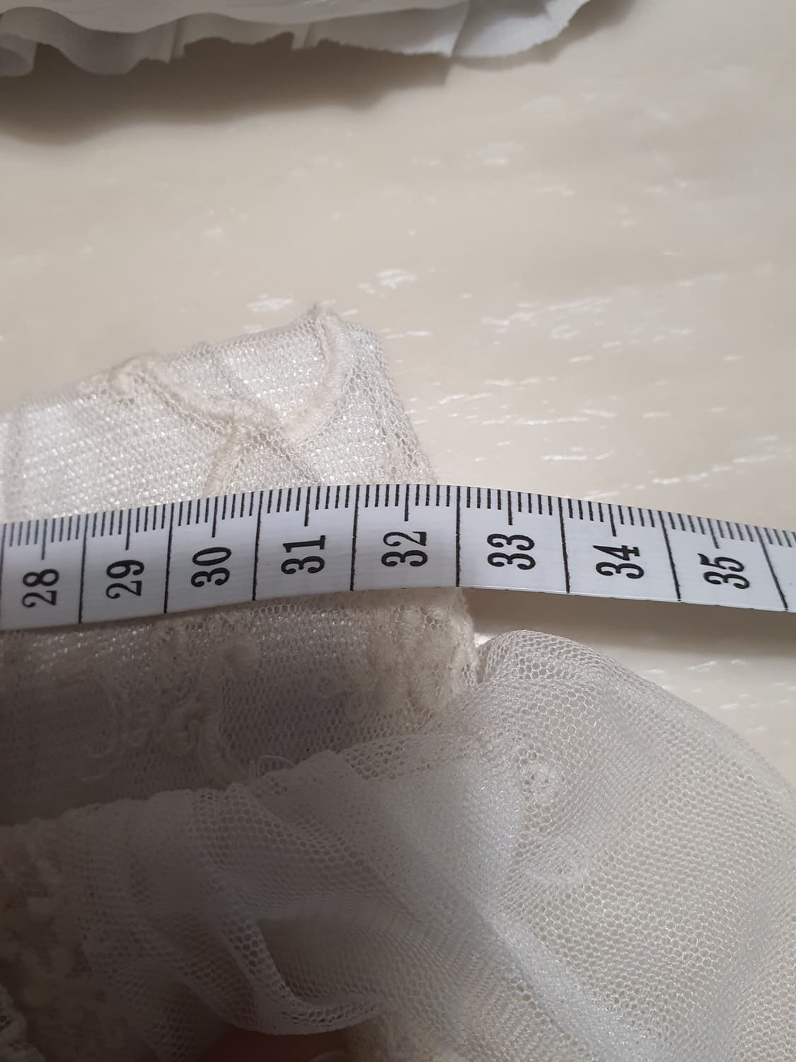 [빈티지] 레이스 튤 스커트 아이보리 언발 치마 상품이미지6