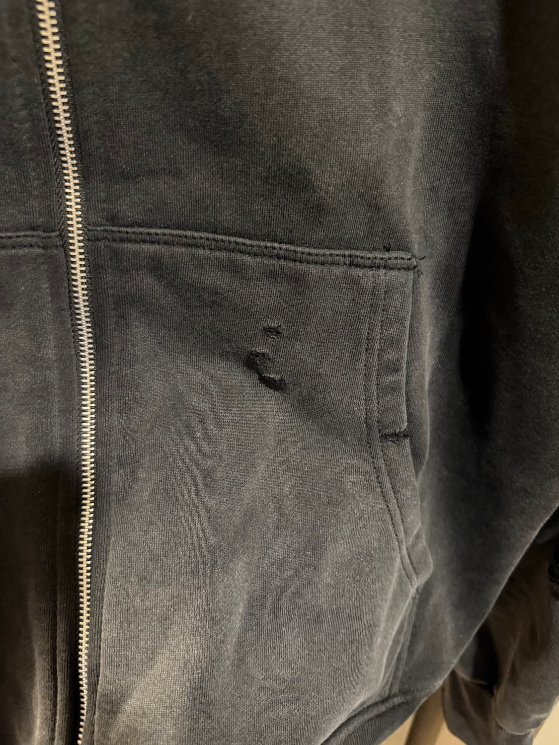 세인트 미카엘 데미지 집업 파카 블랙 XL 상품이미지7