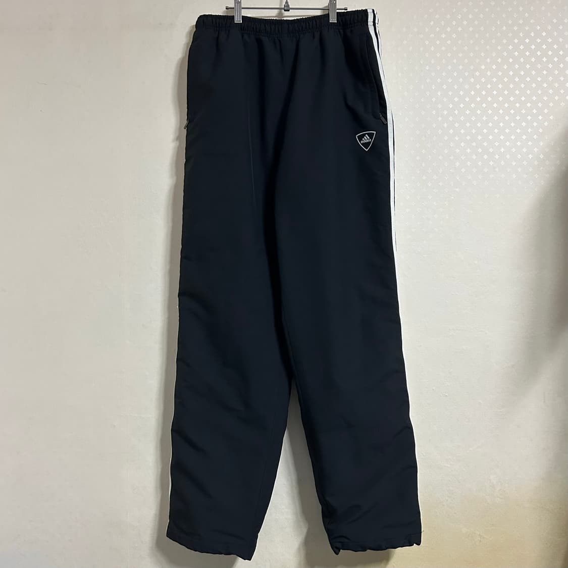 00s 아디다스 대장급 블랙 와이드 누빔 트랙 팬츠 스키팬츠 95  상품이미지4