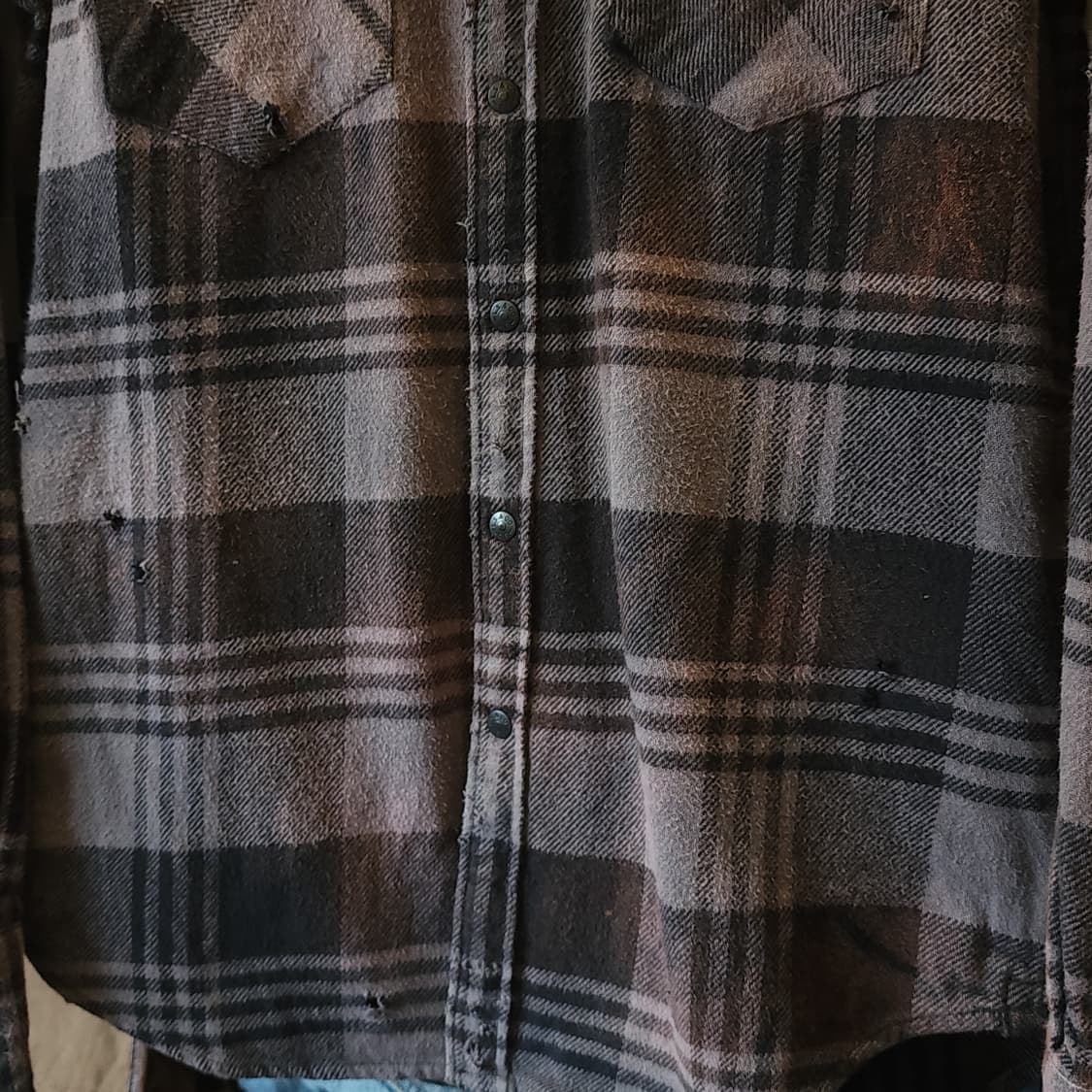 00s 리바이스 빈티지 체크셔츠 헤비 플란넬 웨스턴 셔츠 썬페이딩 m 상품이미지9