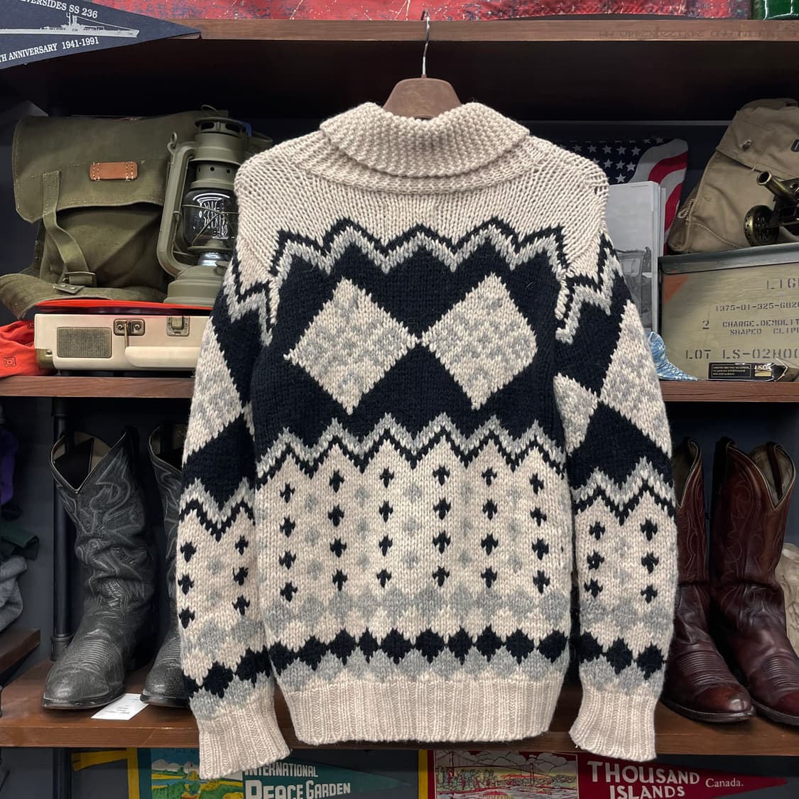 Rosebud JPN 빈티지 멀티 패턴 코위찬 가디건 니트 상품이미지2