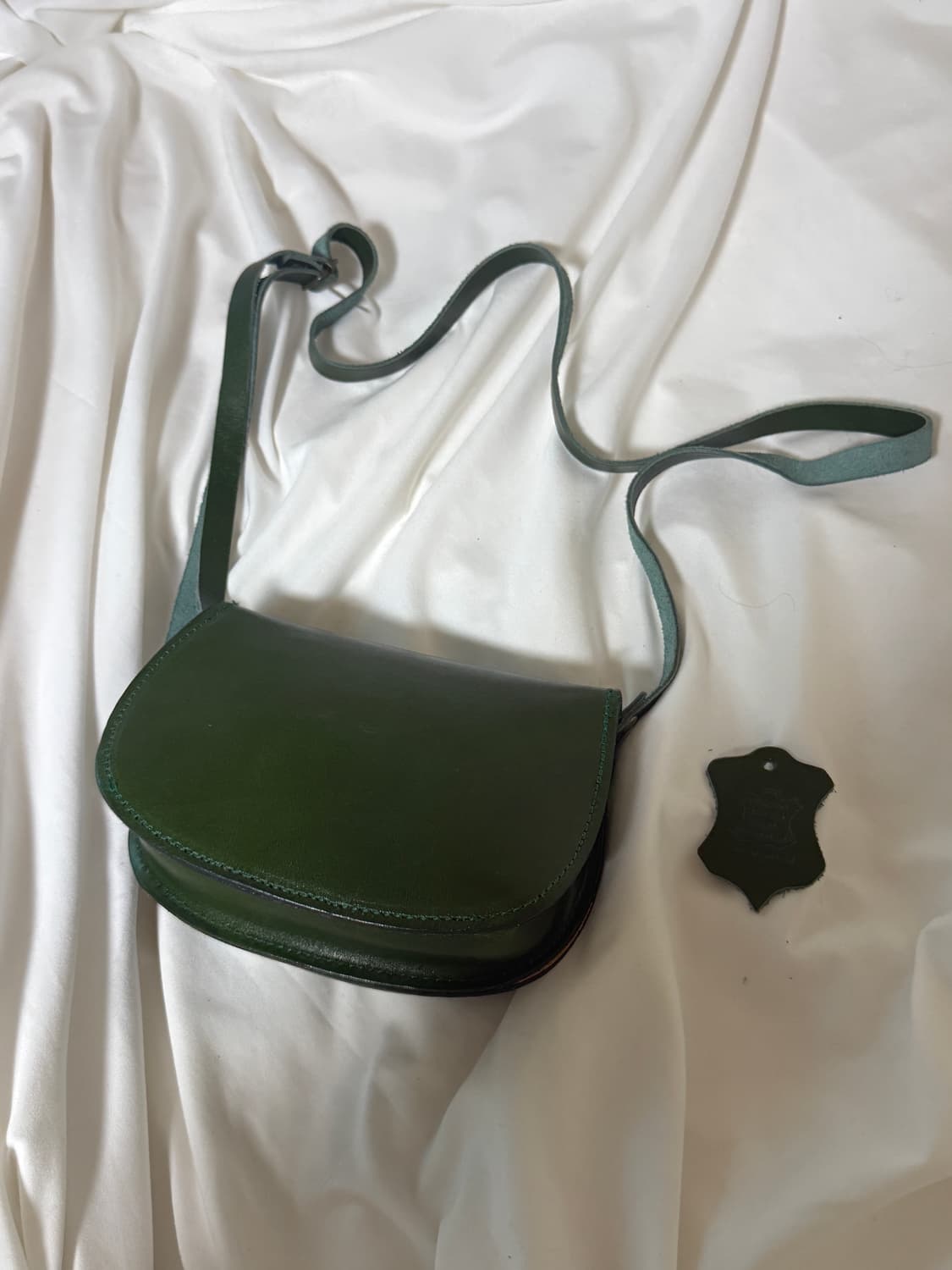 그리스 수제 가죽 그린 미니 크로스백 상품이미지3