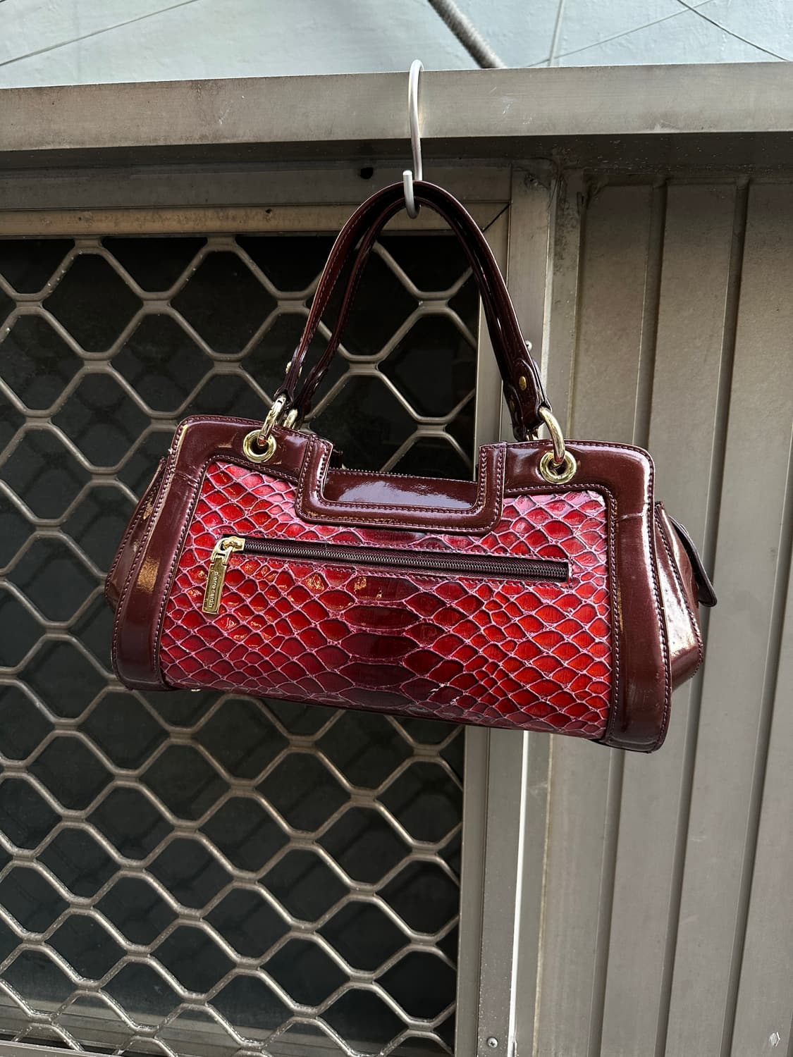 Pierre Cardin Paris croco burgundy bag 상품이미지4