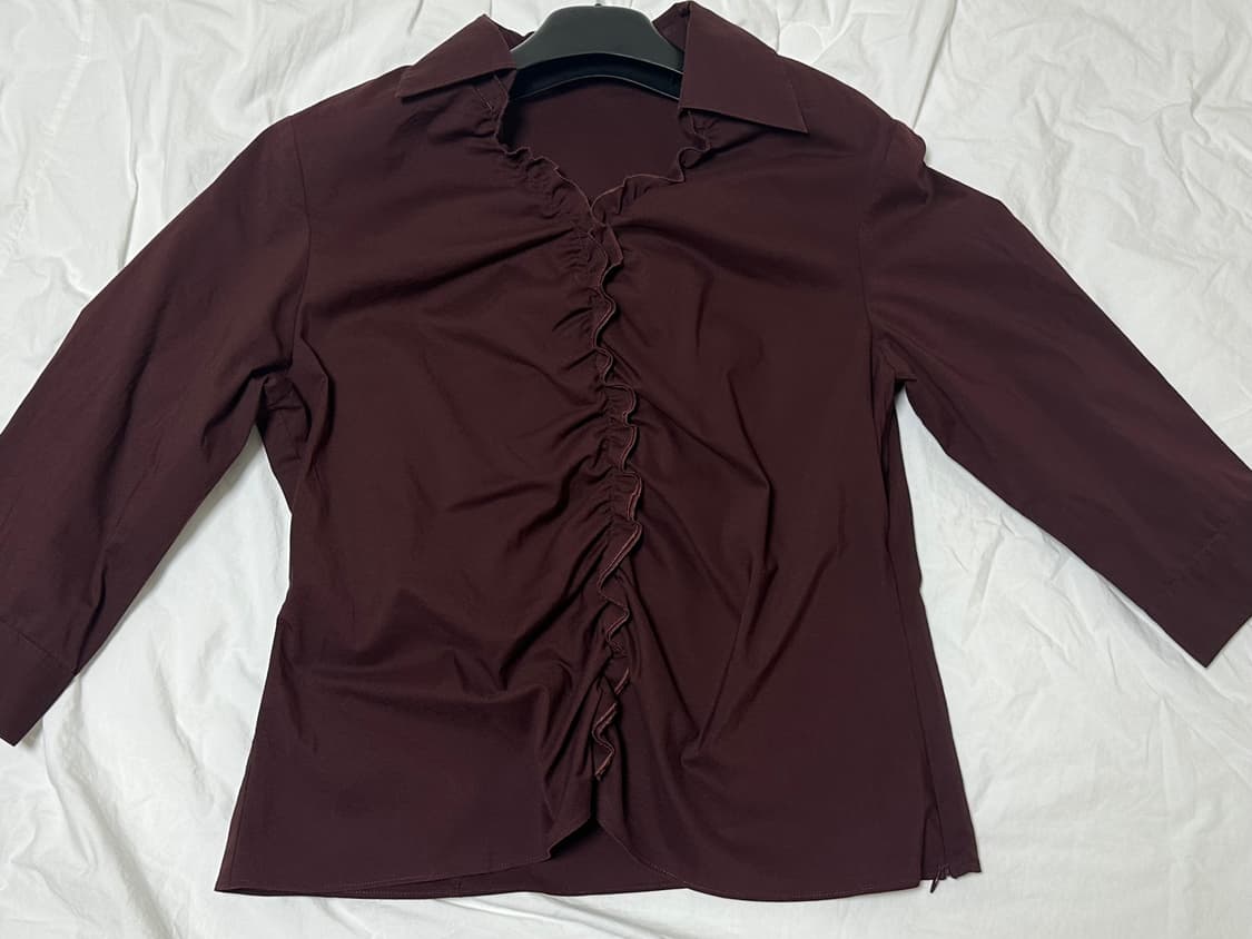 vintage wine ruffle shirt 상품이미지1