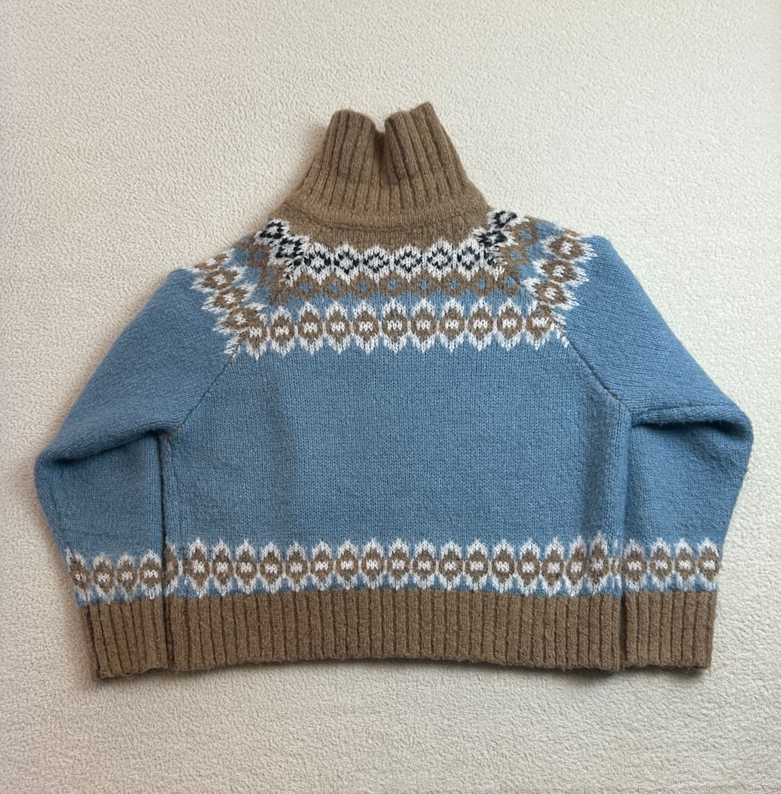 빈티지 아가일 니트집업 상품이미지2