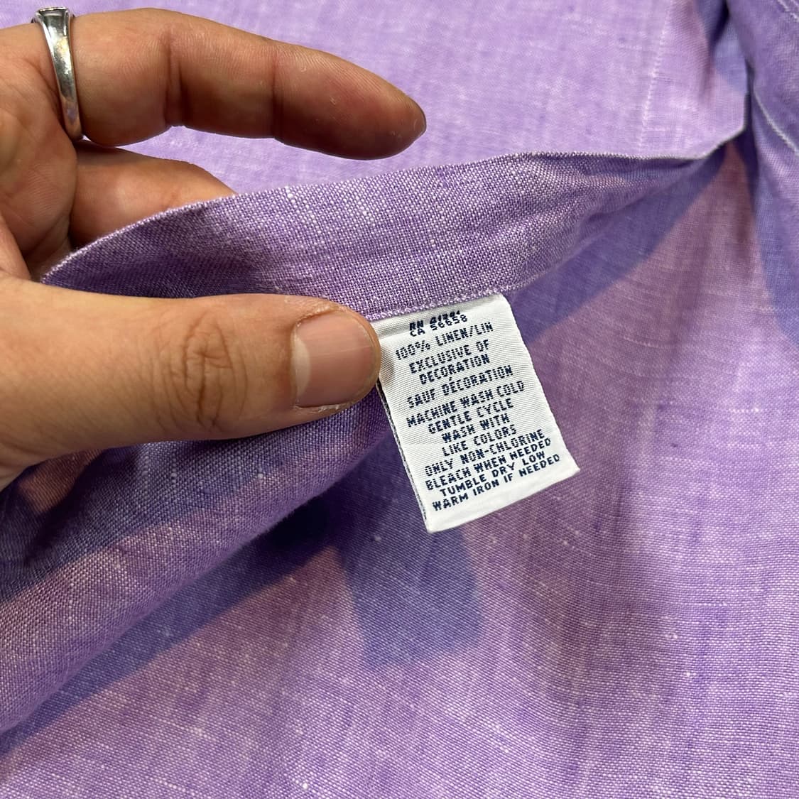 M) 폴로 랄프로렌 클래식 퍼플 보라색 린넨 셔츠 상품이미지8