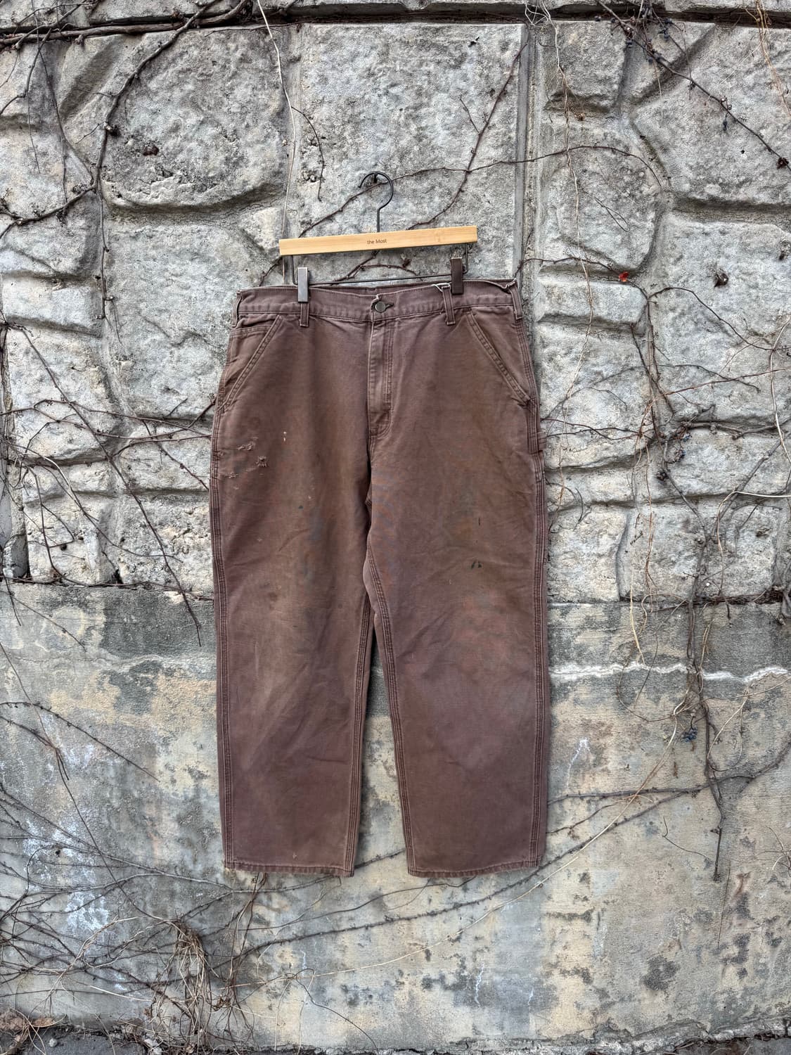 00s 칼하트 빈티지 b11 cht 페이딩 싱글니 워크 팬츠 상품이미지1