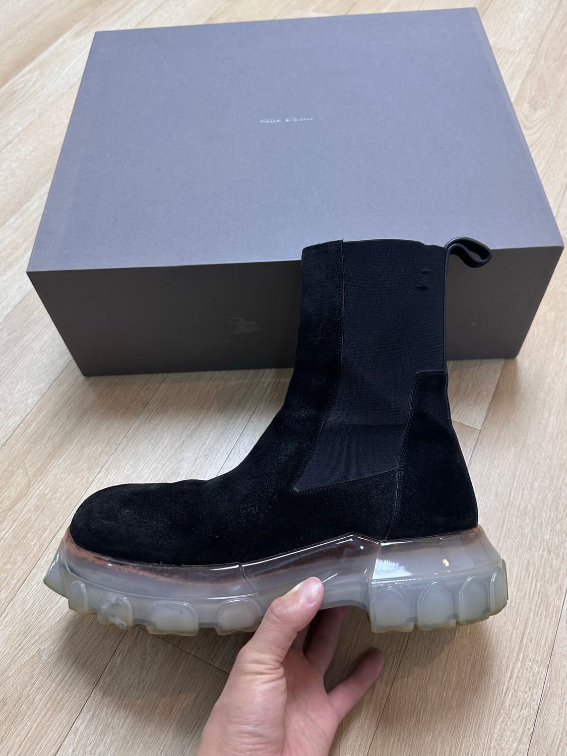 [42] 릭오웬스 트랙터 부츠 스웨이드 클리어솔 상품이미지7