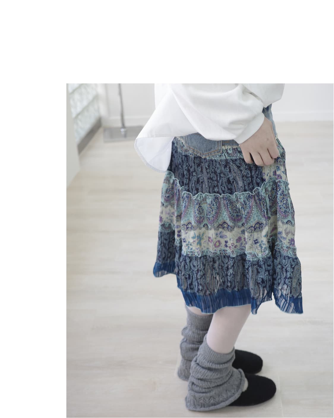  Vintage flower denim skirt 상품이미지6