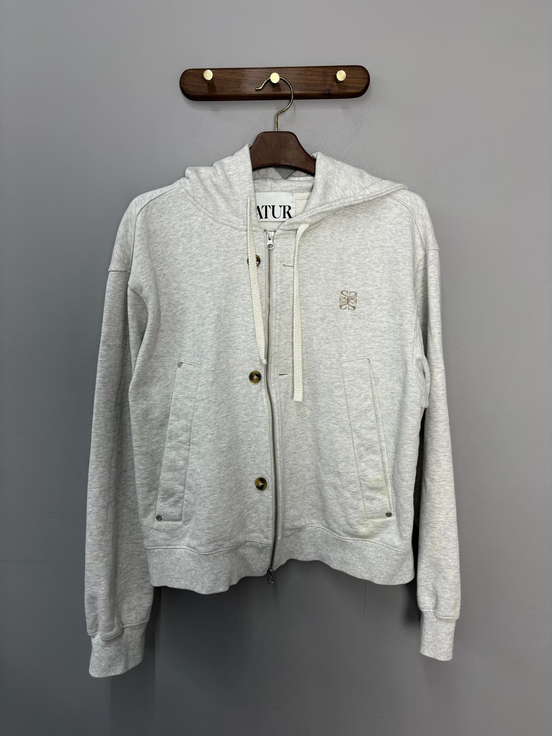 세터 테오 코튼 올데이 멜란지 그레이 후드집업 A3731 상품이미지2