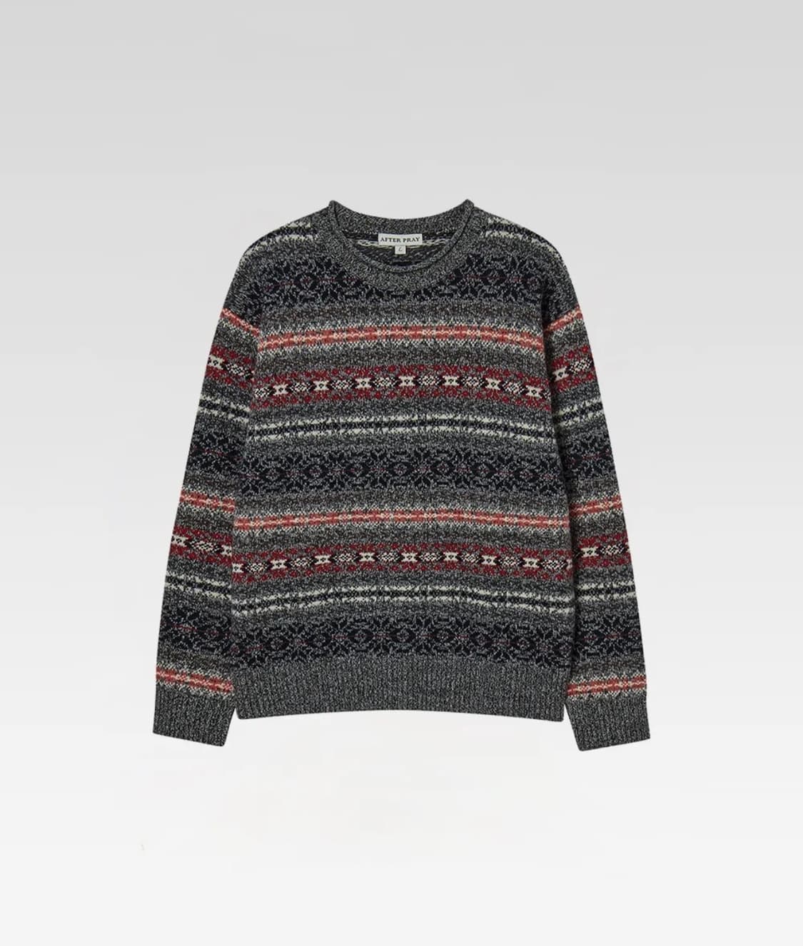 (M) 애프터프레이 오뜨 페어아일 니트 크루넥 차콜 상품이미지1