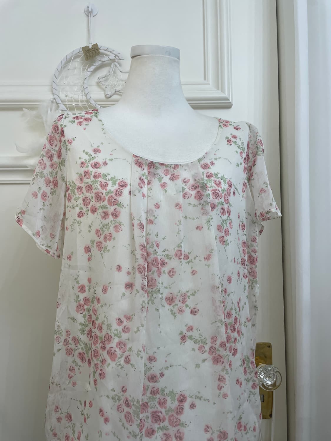 ivory pink rose opc blouse(size-F) 상품이미지6