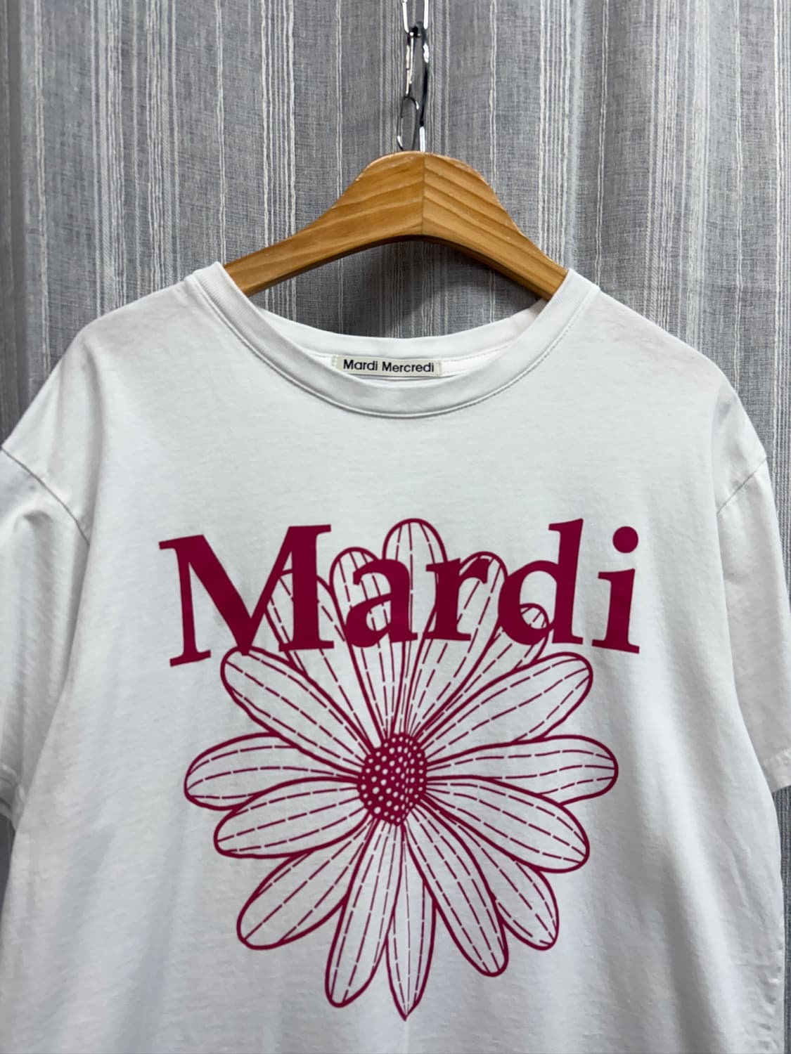 Mardi Mercredi 마르디 메크르디 플라워 메르디 반팔 티셔츠 상품이미지2