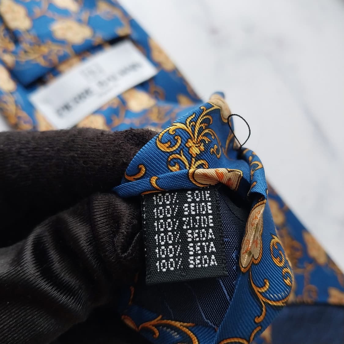 발망 실크 블루 바로크 패턴 넥타이 9.4cm S~A+등급 K1783
 상품이미지9