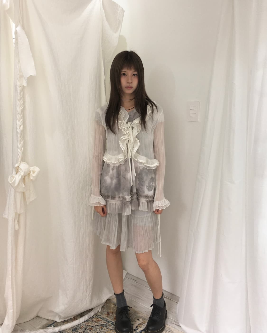 화이트 프릴 가디건 상품이미지3