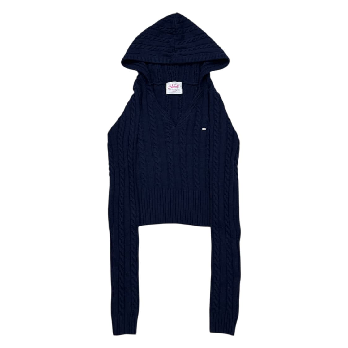 페일제이드 케이블 브이넥 후디드 니트 후드티 네이비 상품이미지1