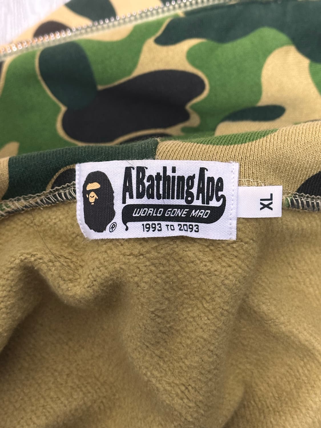 베이프 ABC 카모 타이거 풀 집 후드 아미 그린 상품이미지2