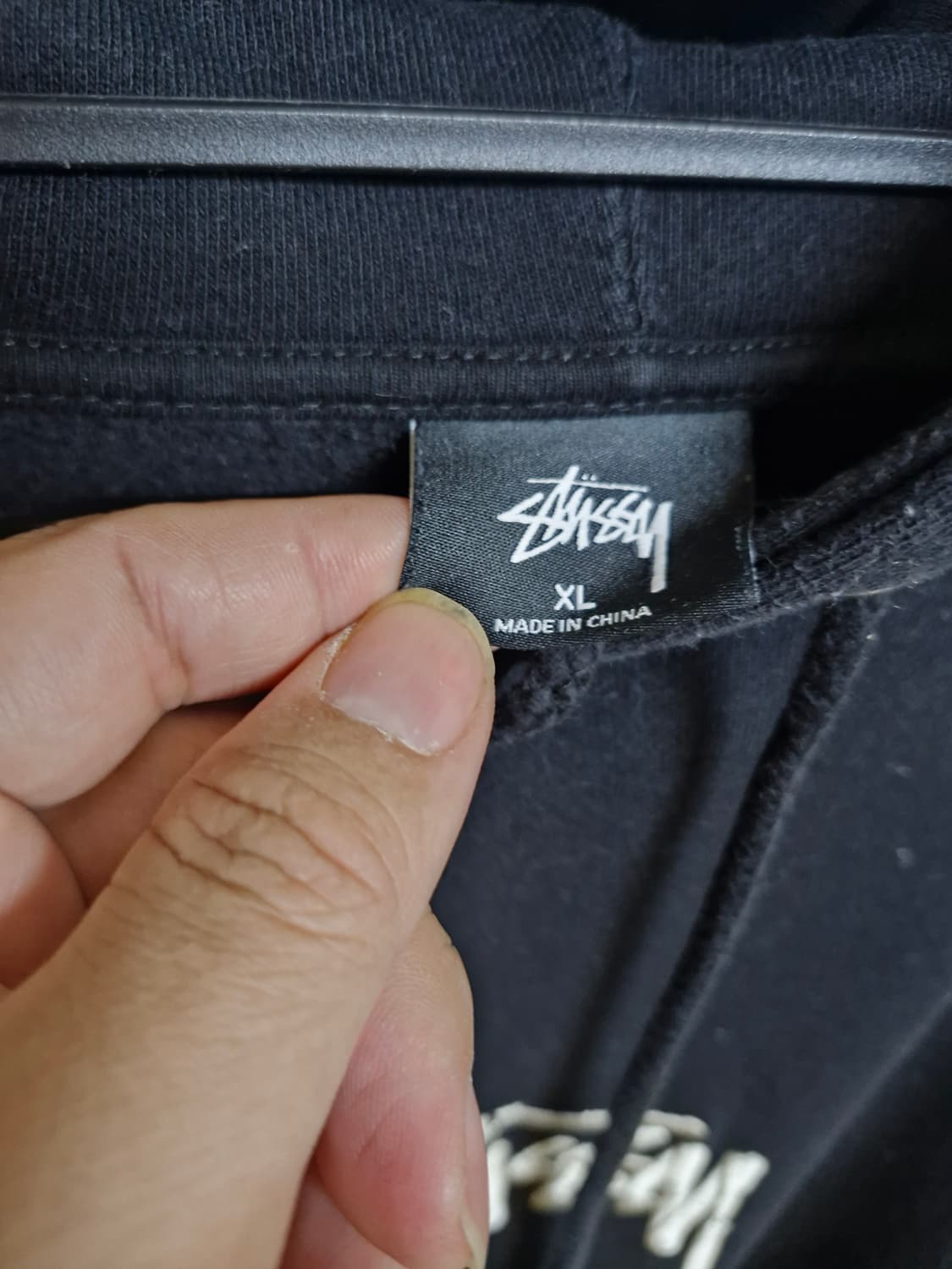 스투시 블랙 기모 후드티 105 상태 좋음 상품이미지4