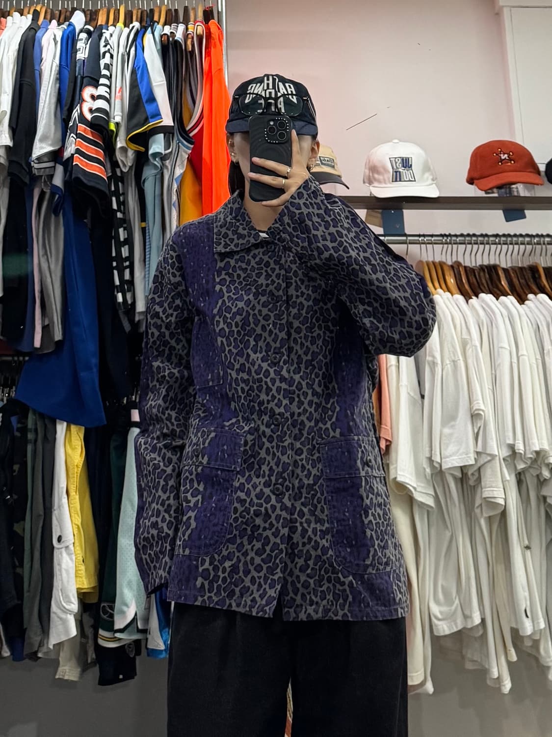 South2 west8 레어파드 퍼플 셔츠 자켓 상품이미지4