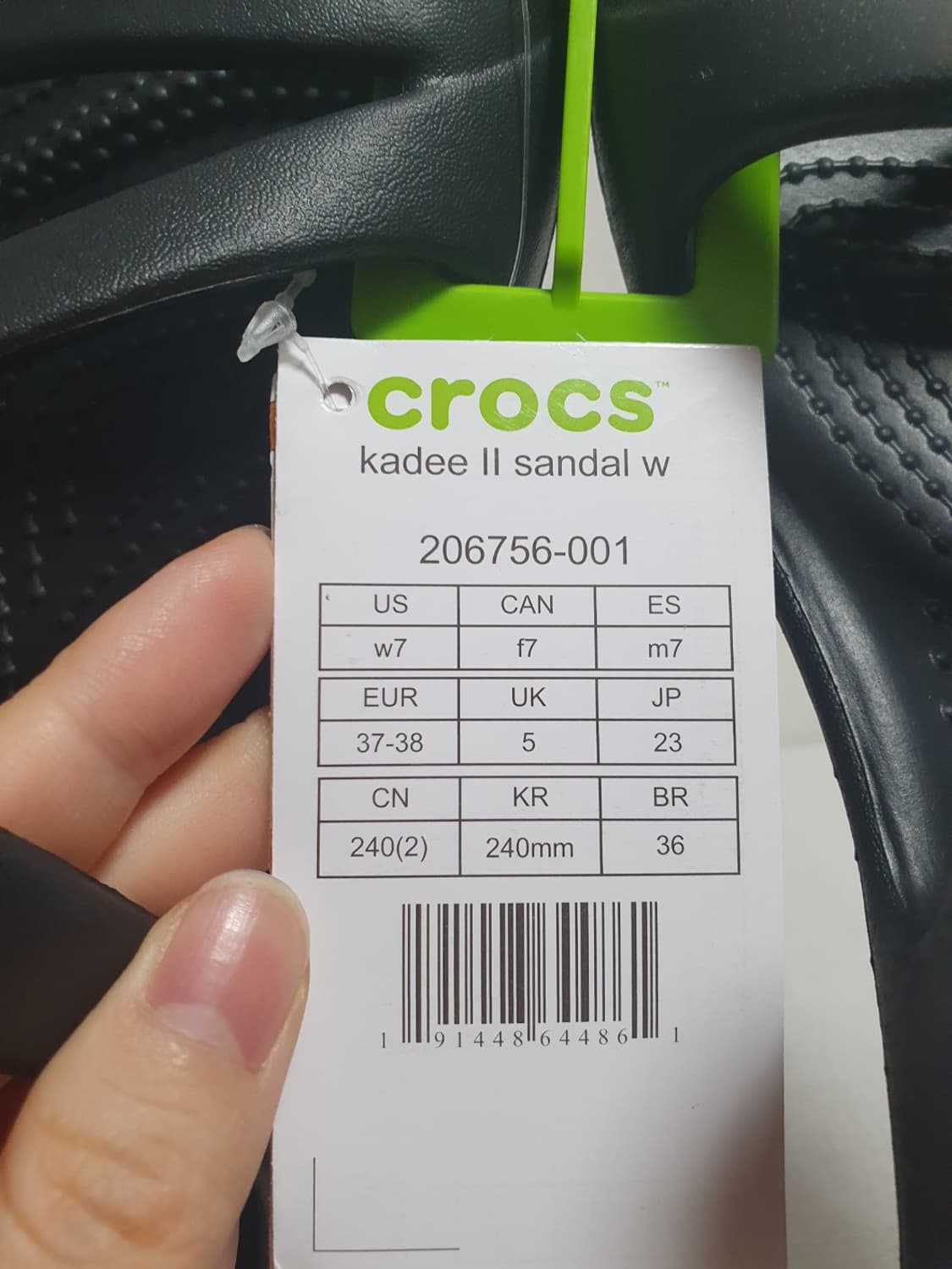 크록스 카디 2 스트랩 샌들 W7 240mm 블랙 새상품 상품이미지6