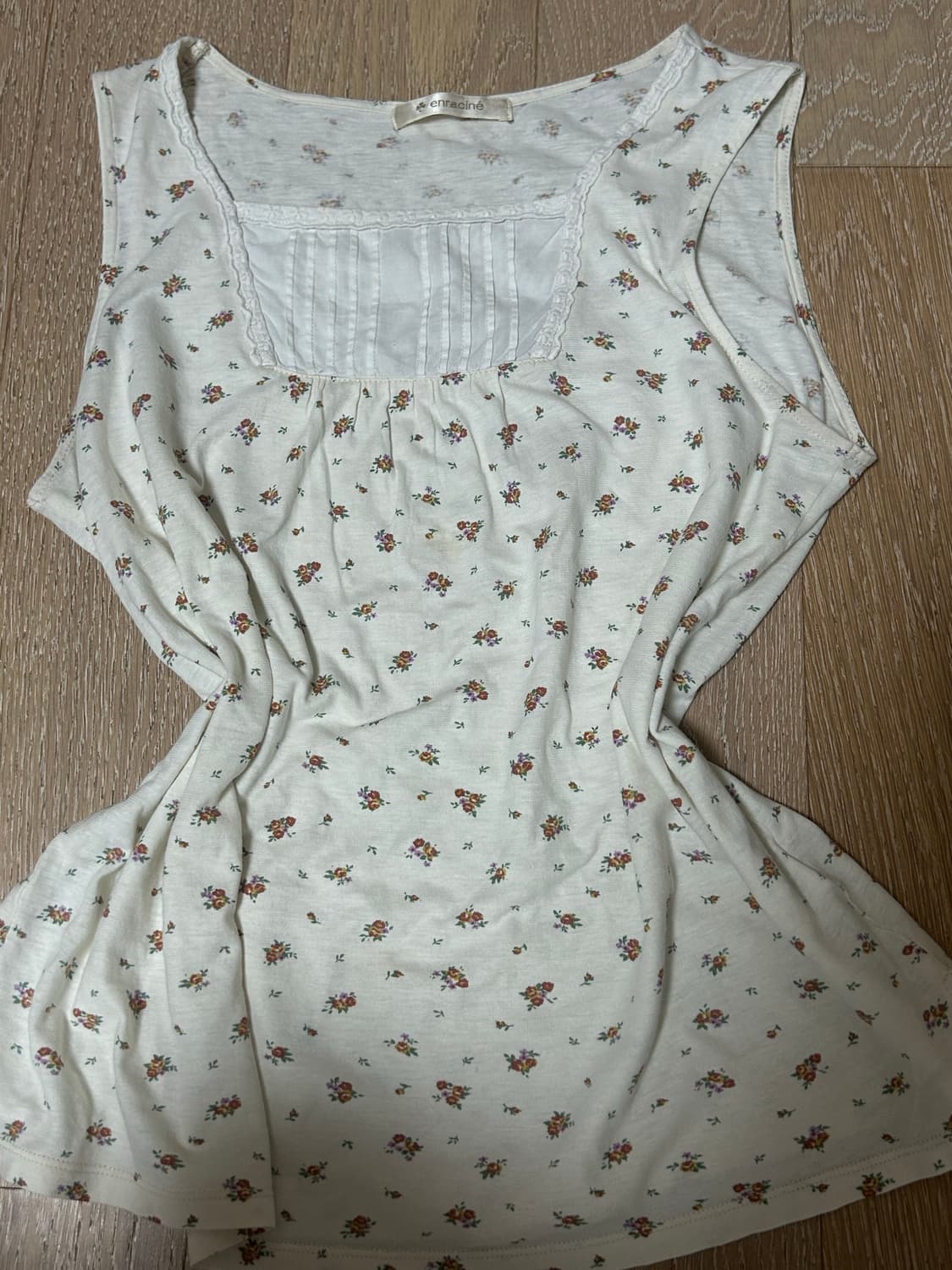 모리걸 빈티지 나시 잔꽃 슬리브리스 상품이미지1