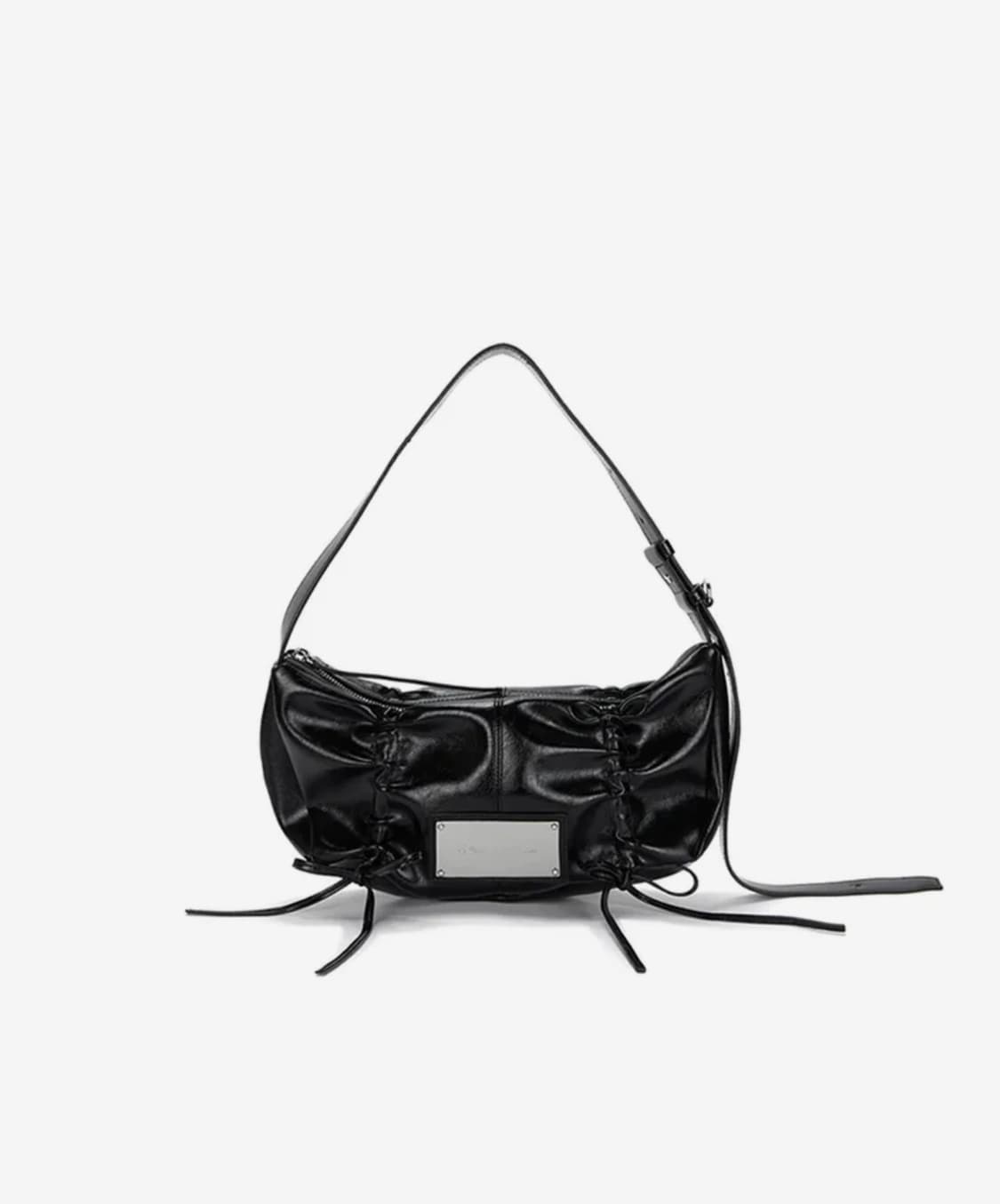 [Matin Kim]마뗑킴 셔링 리본라운드 백(블랙) 상품이미지1