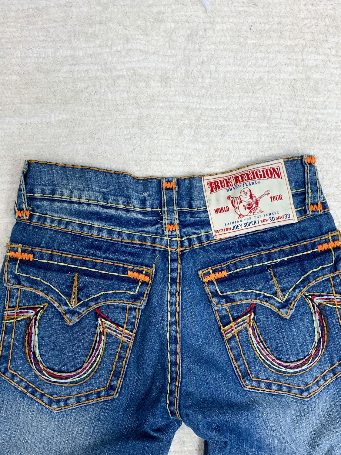 TRUE RELIGION Orange Stitch Straight Jea 상품이미지4