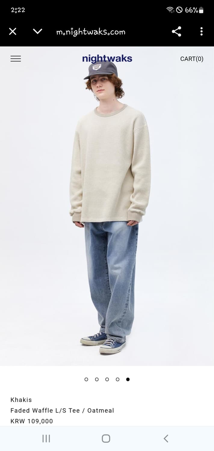 카키스 와플 롱슬리브 3사이즈(L) 상품이미지2