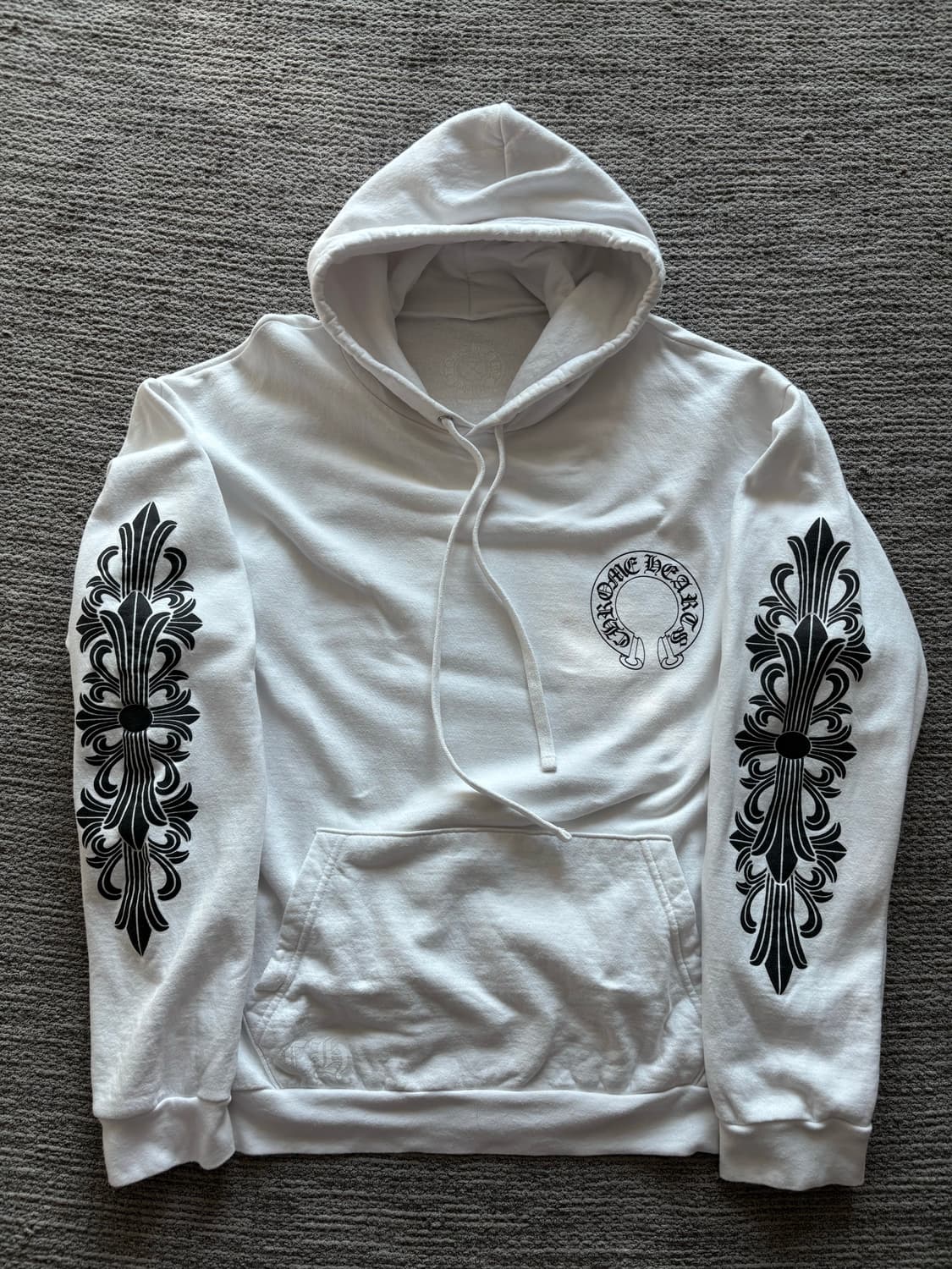 크롬하츠 홀스슈 플로랄 후드 화이트 XL 상품이미지2